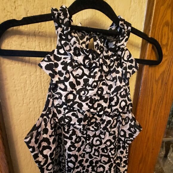 Elena Solano Linen Animal Print Ruffle Halter Top Sleeveless - Picture 8 of 14